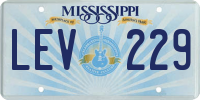 MS license plate LEV229