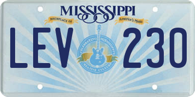 MS license plate LEV230