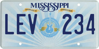 MS license plate LEV234