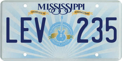 MS license plate LEV235