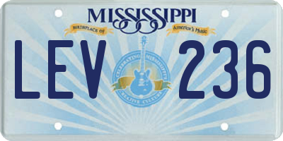 MS license plate LEV236