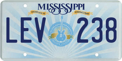 MS license plate LEV238