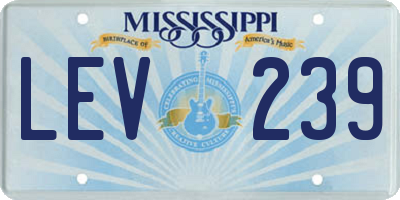 MS license plate LEV239