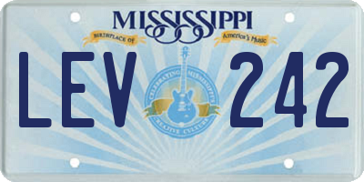 MS license plate LEV242