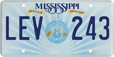 MS license plate LEV243