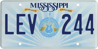 MS license plate LEV244