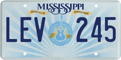 MS license plate LEV245