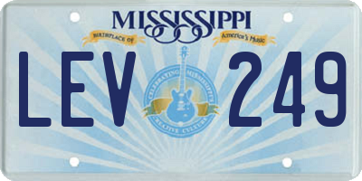 MS license plate LEV249