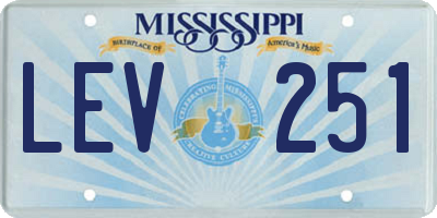 MS license plate LEV251