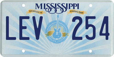 MS license plate LEV254