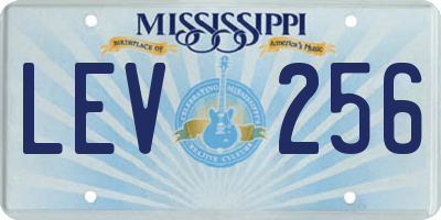 MS license plate LEV256