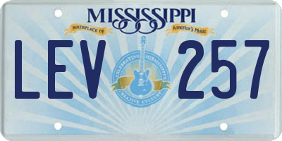 MS license plate LEV257