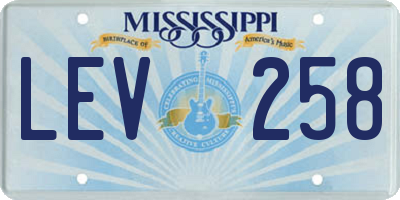 MS license plate LEV258