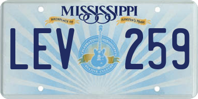 MS license plate LEV259