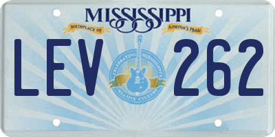 MS license plate LEV262