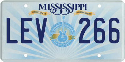MS license plate LEV266