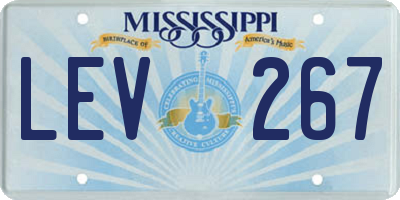 MS license plate LEV267