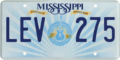 MS license plate LEV275