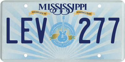 MS license plate LEV277