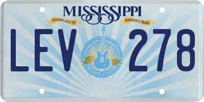 MS license plate LEV278