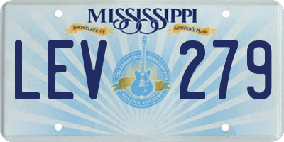 MS license plate LEV279
