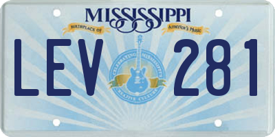 MS license plate LEV281