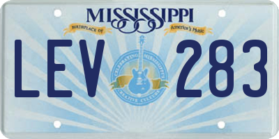 MS license plate LEV283