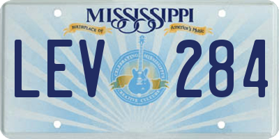 MS license plate LEV284