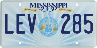 MS license plate LEV285