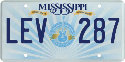 MS license plate LEV287