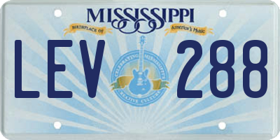 MS license plate LEV288