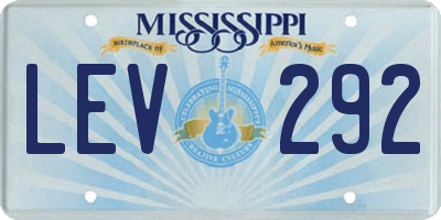 MS license plate LEV292