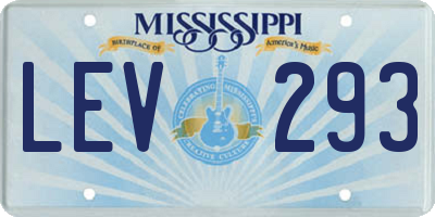 MS license plate LEV293