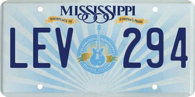 MS license plate LEV294
