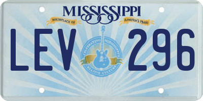 MS license plate LEV296