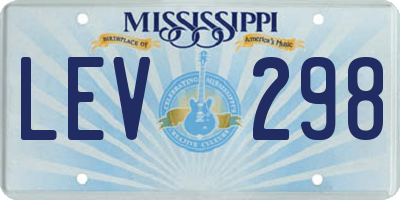MS license plate LEV298