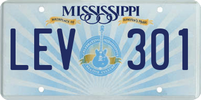 MS license plate LEV301