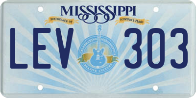 MS license plate LEV303