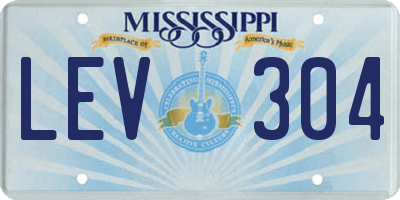 MS license plate LEV304