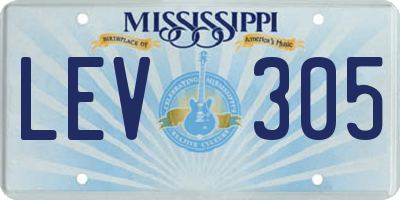 MS license plate LEV305