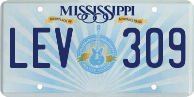 MS license plate LEV309