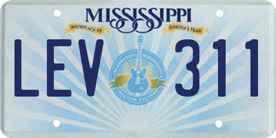 MS license plate LEV311