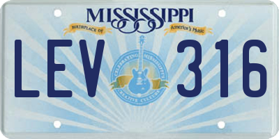 MS license plate LEV316