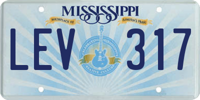 MS license plate LEV317