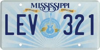 MS license plate LEV321