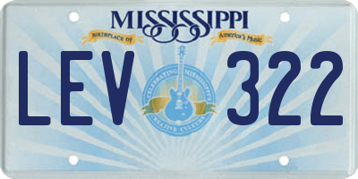 MS license plate LEV322