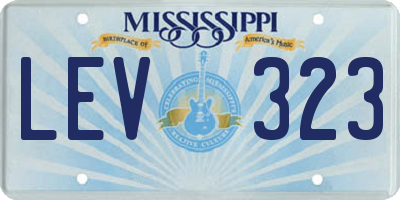 MS license plate LEV323