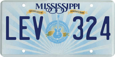 MS license plate LEV324