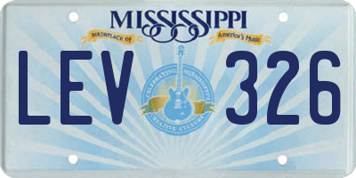 MS license plate LEV326
