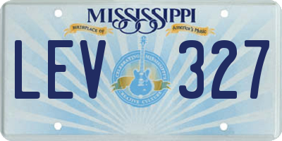 MS license plate LEV327